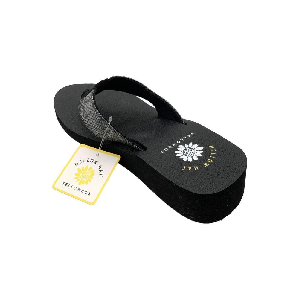 Yellow Box Women's Chellie Slip-On Thong Wedged Sandals Black - Medium - Picture 3 of 3
